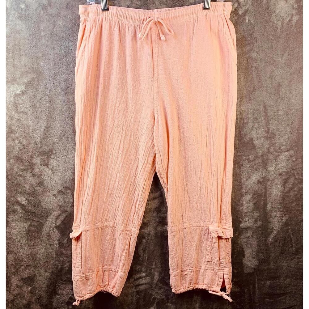 Vintage Sea Breeze of California Women's Casual Peach Drawstring Pants (644)